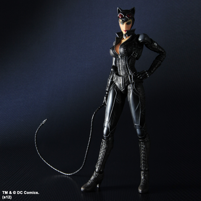 DC Comics Batman Arkham City Play Arts Catwoman Figure - Click Image to Close