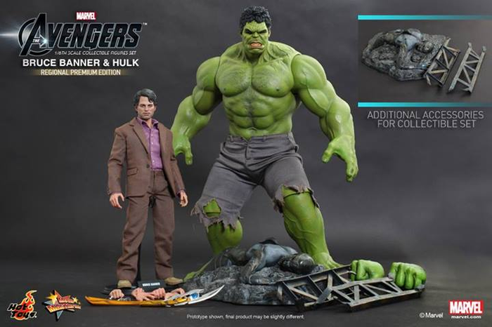 Avengers Bruce Banner And Hulk Figure Set by Hot Toys MMS230